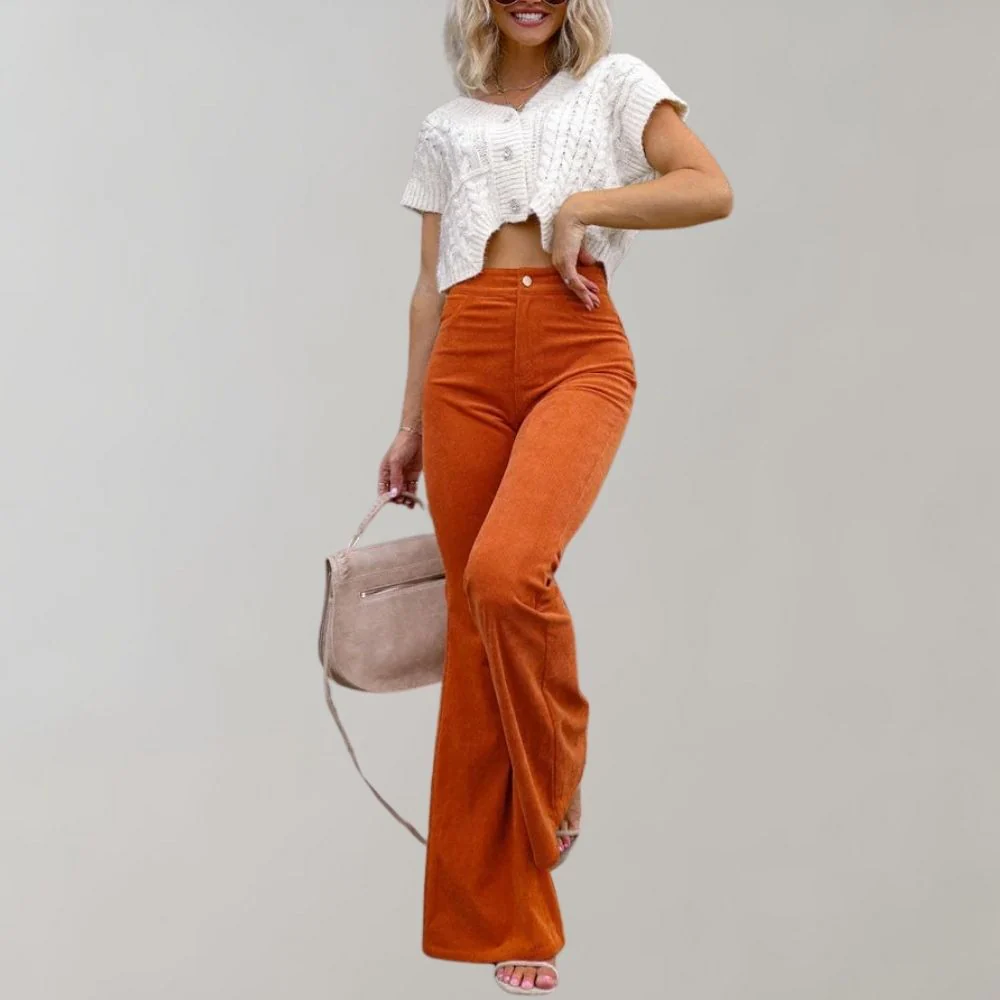 Abel - Pantalon évasé en velours côtelé tendance – Image 6
