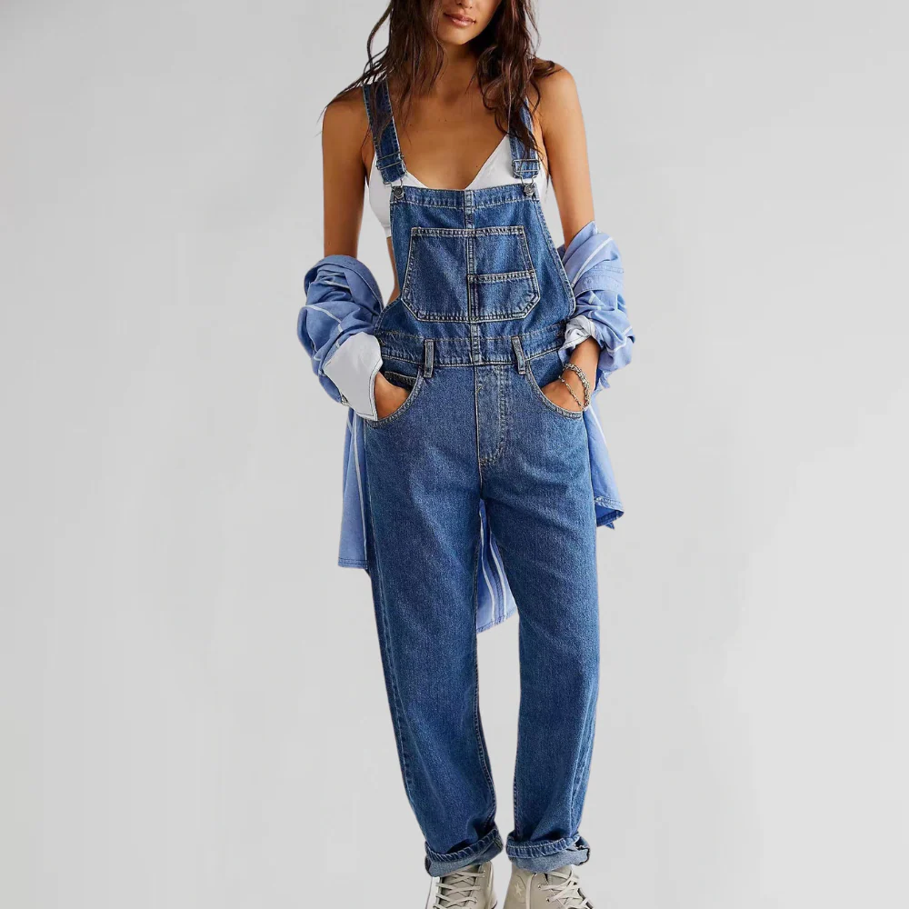 Valeria – Salopette Croisée en Jean pour Femmes